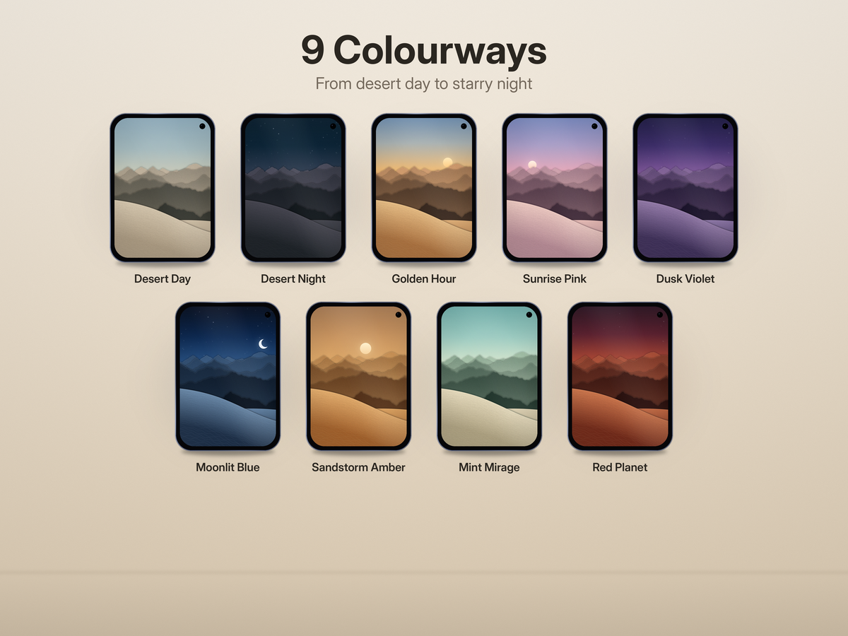 DUNES — 9 Paper-Cut Desert Wallpapers for iPhone Duo