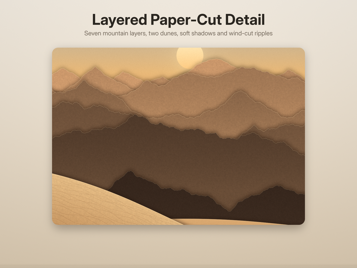 DUNES — 9 Paper-Cut Desert Wallpapers for iPhone Duo