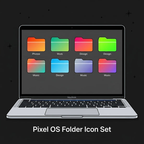Pixel OS Folder ICON Set (MacOS ONLY)