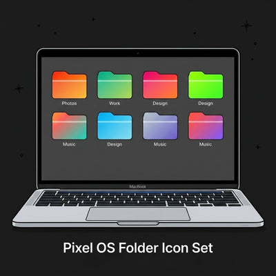 Pixel OS Folder ICON Set (MacOS ONLY)