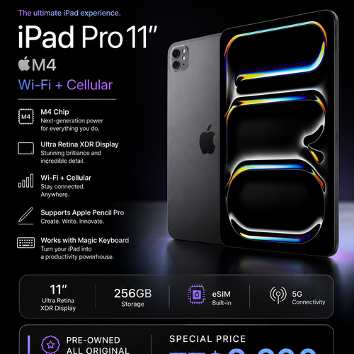 iPad Pro 11-inch (M4) Wi-Fi + Cellular | $6200