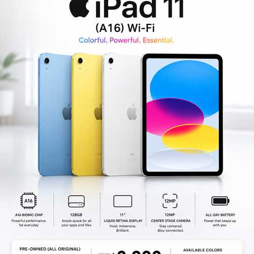 Apple iPad 11 (A16) Wi-Fi – 128GB - $2900 TTD