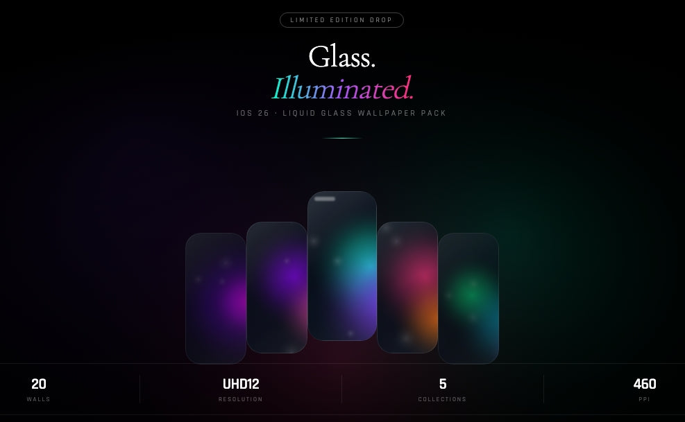 Liquid Glass — iOS 26 Wallpaper Pack