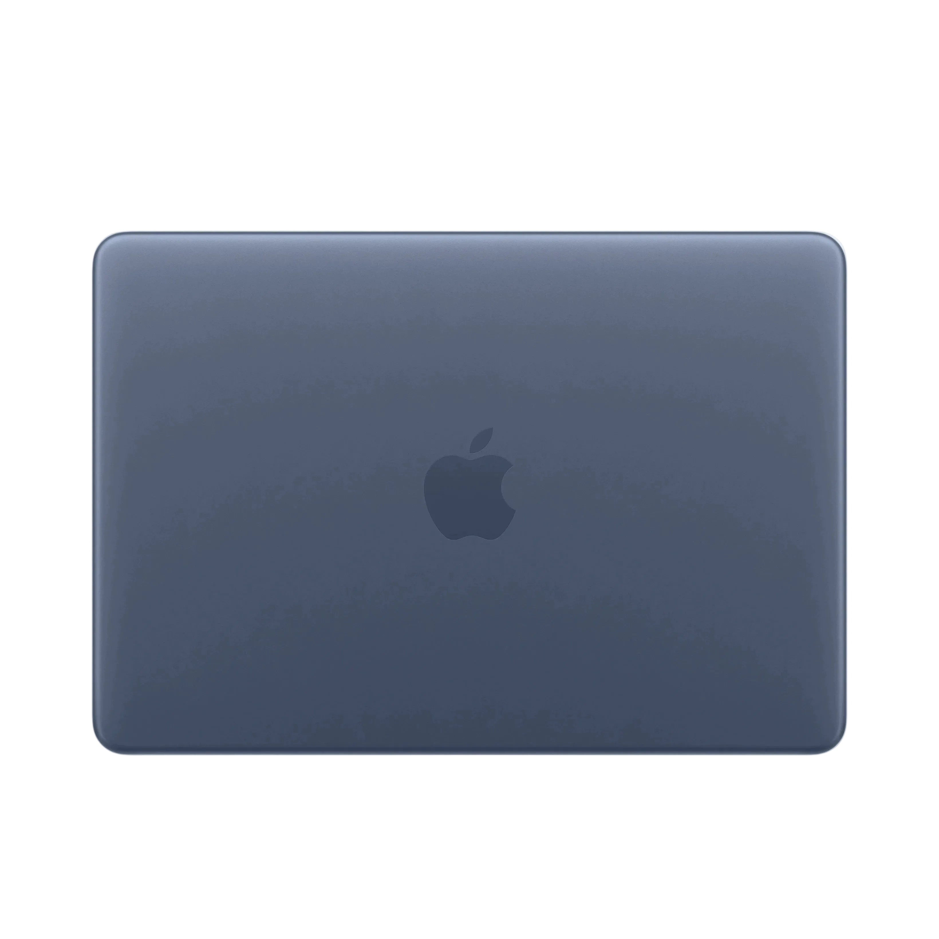 Dark blue laptop case with Apple logo on a white background